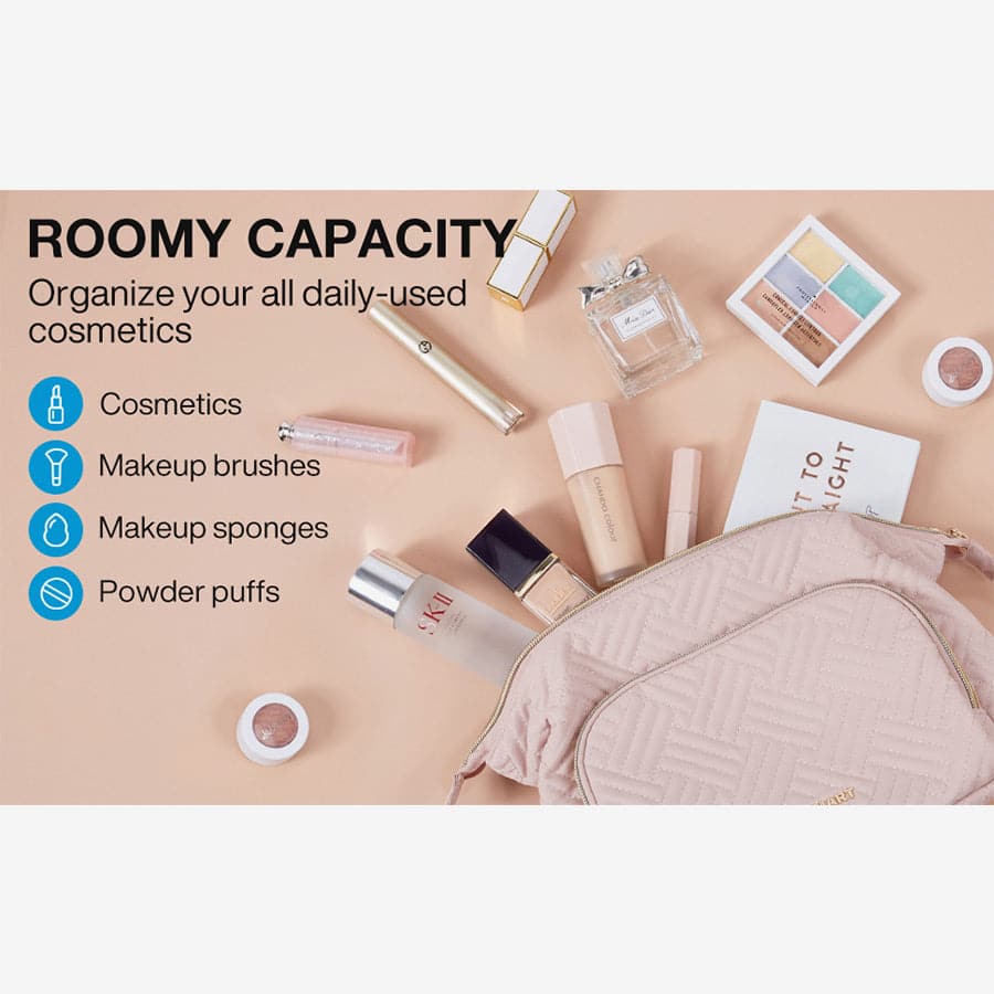 Roze Toilettas met Rits – Compact & Waterafstotend voor Reizen en Dagelijks Gebruik