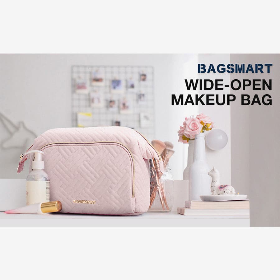 Roze Toilettas met Rits – Compact & Waterafstotend voor Reizen en Dagelijks Gebruik