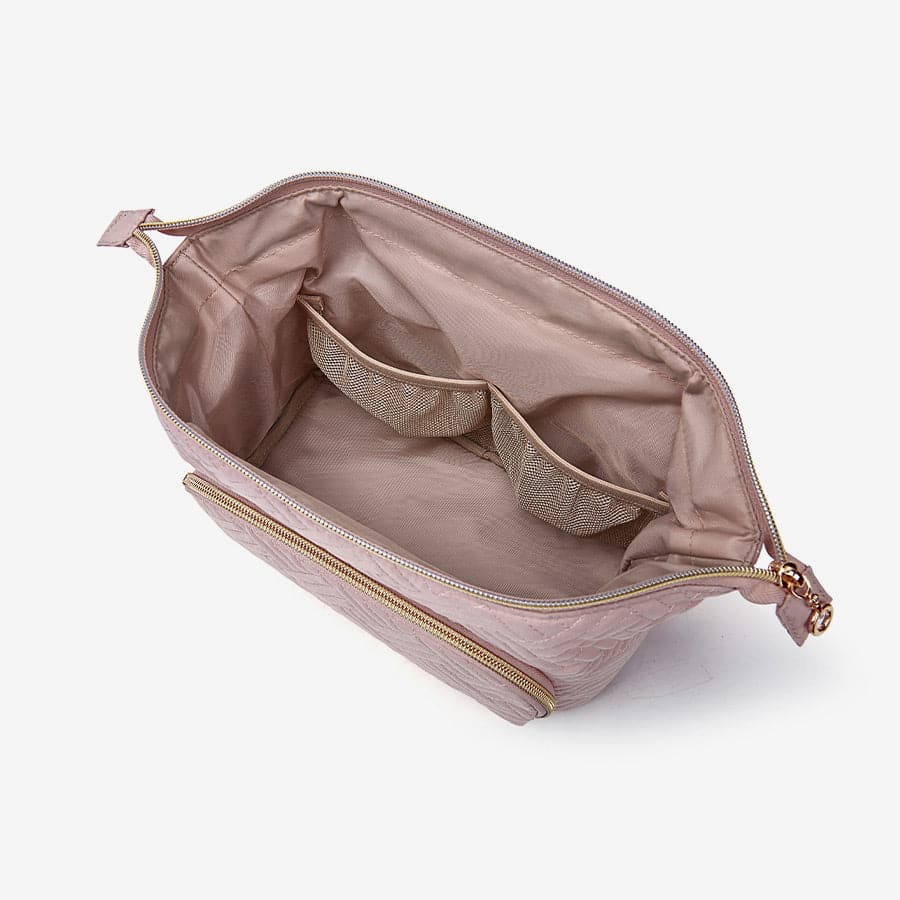 Roze Toilettas met Rits – Compact & Waterafstotend voor Reizen en Dagelijks Gebruik
