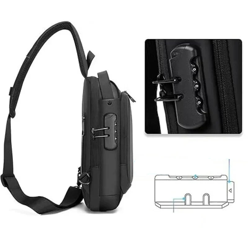 Anti-Diefstal Crossbody Tas – Waterdicht, USB-Oplaadpoort & Moderne Look