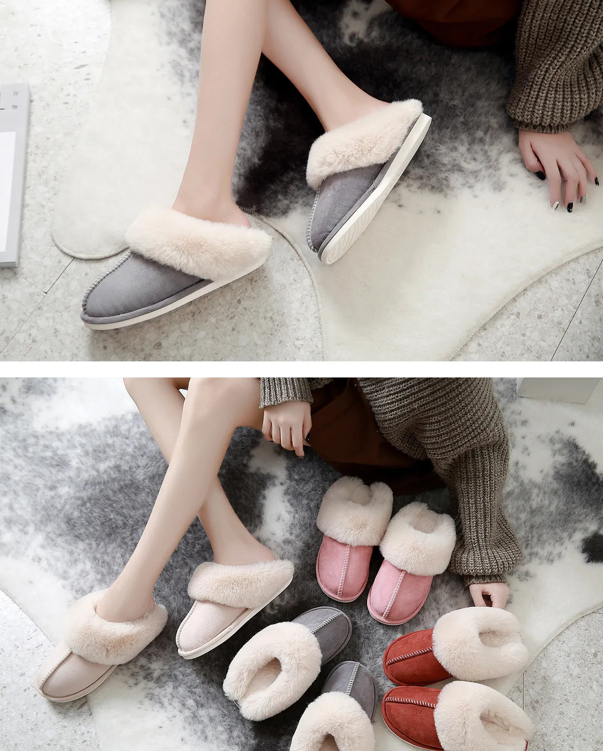 Dames Pantoffels met Bontvoering – Warme en Comfortabele Winter Slippers