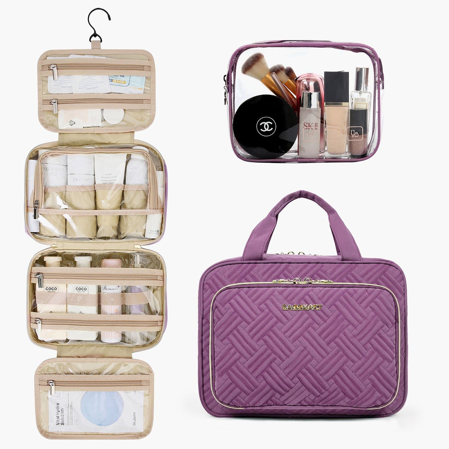 Waterdichte Toilettas met Doorzichtige Reisset – Luxe Opberg- & Make-up Tas voor Reizen