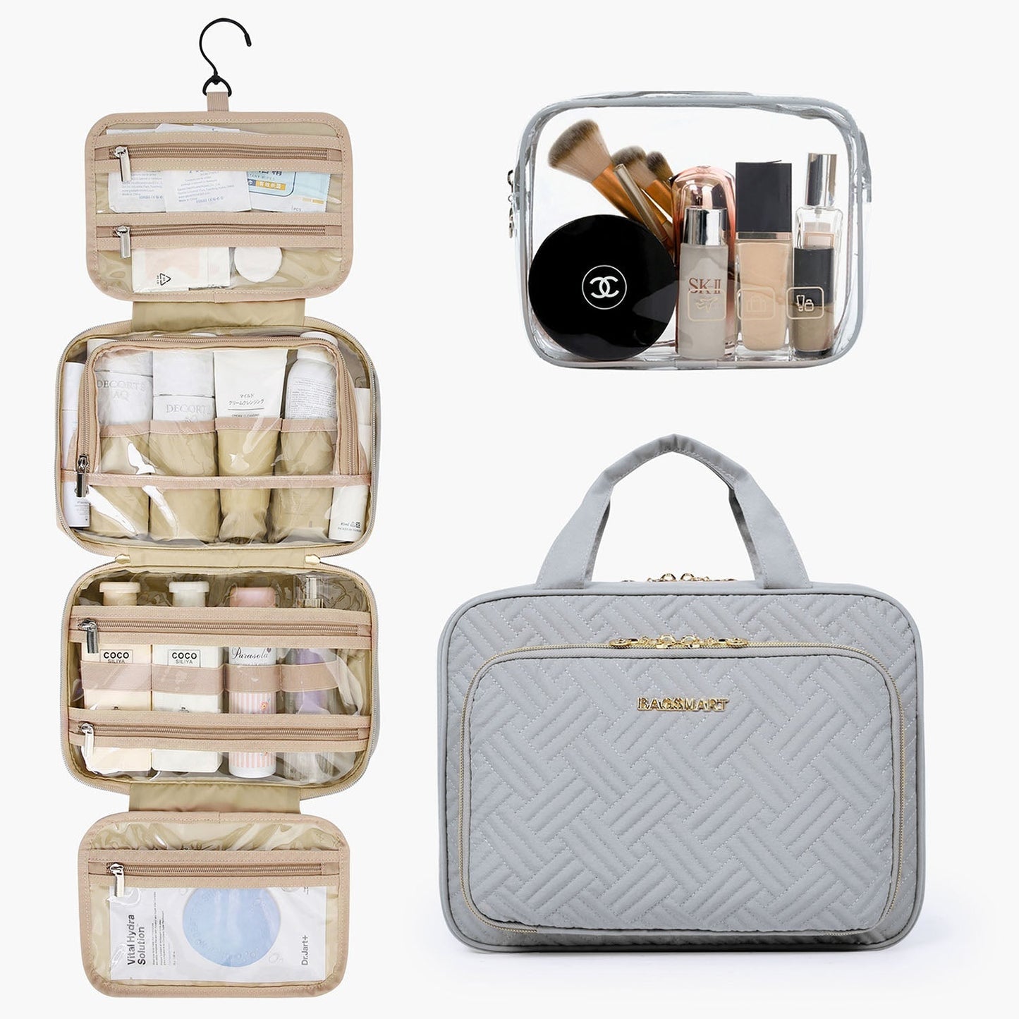 Waterdichte Toilettas met Doorzichtige Reisset – Luxe Opberg- & Make-up Tas voor Reizen