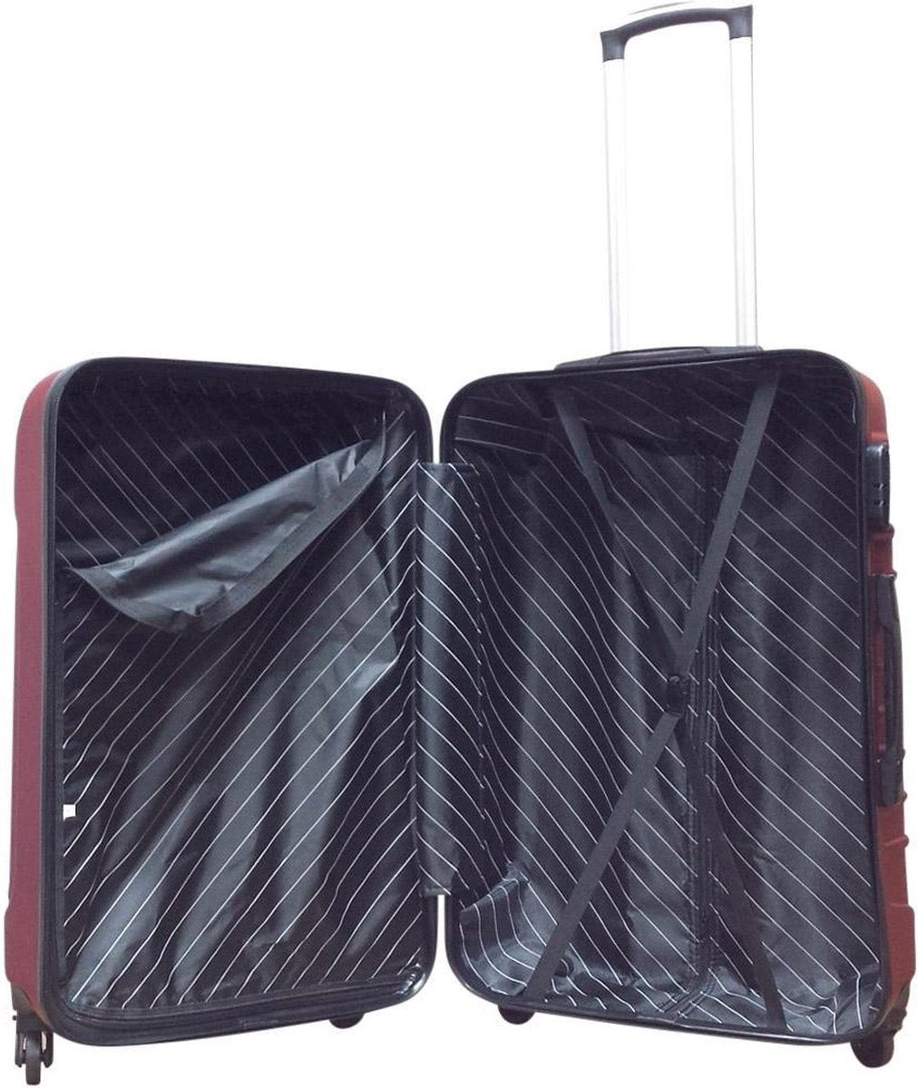 Paarse Harde Koffer Set – Lichtgewicht Trolley met 360° Wieltjes & Cijferslot