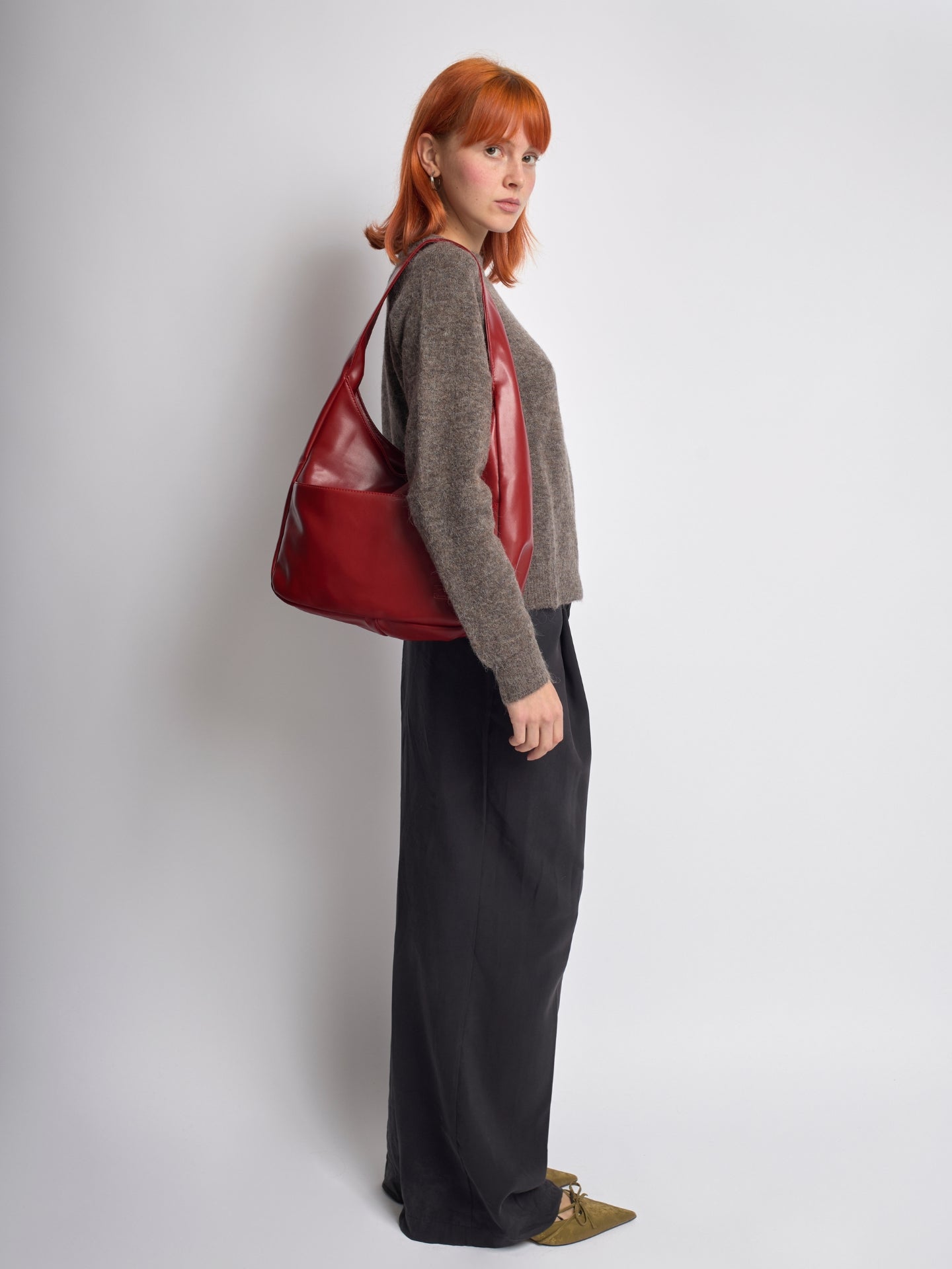 Minimalistische Hobo Schoudertas – Vegan Leer