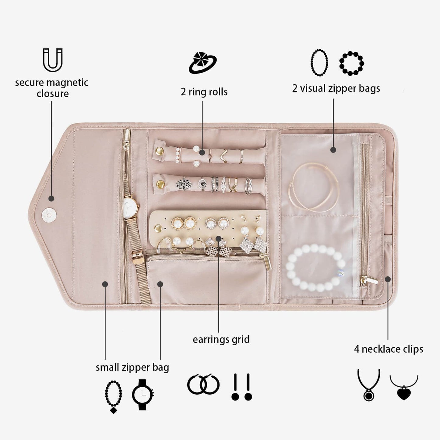 Turquoise Sieradentasje – Compacte Envelop Sieraden Organizer voor Reizen