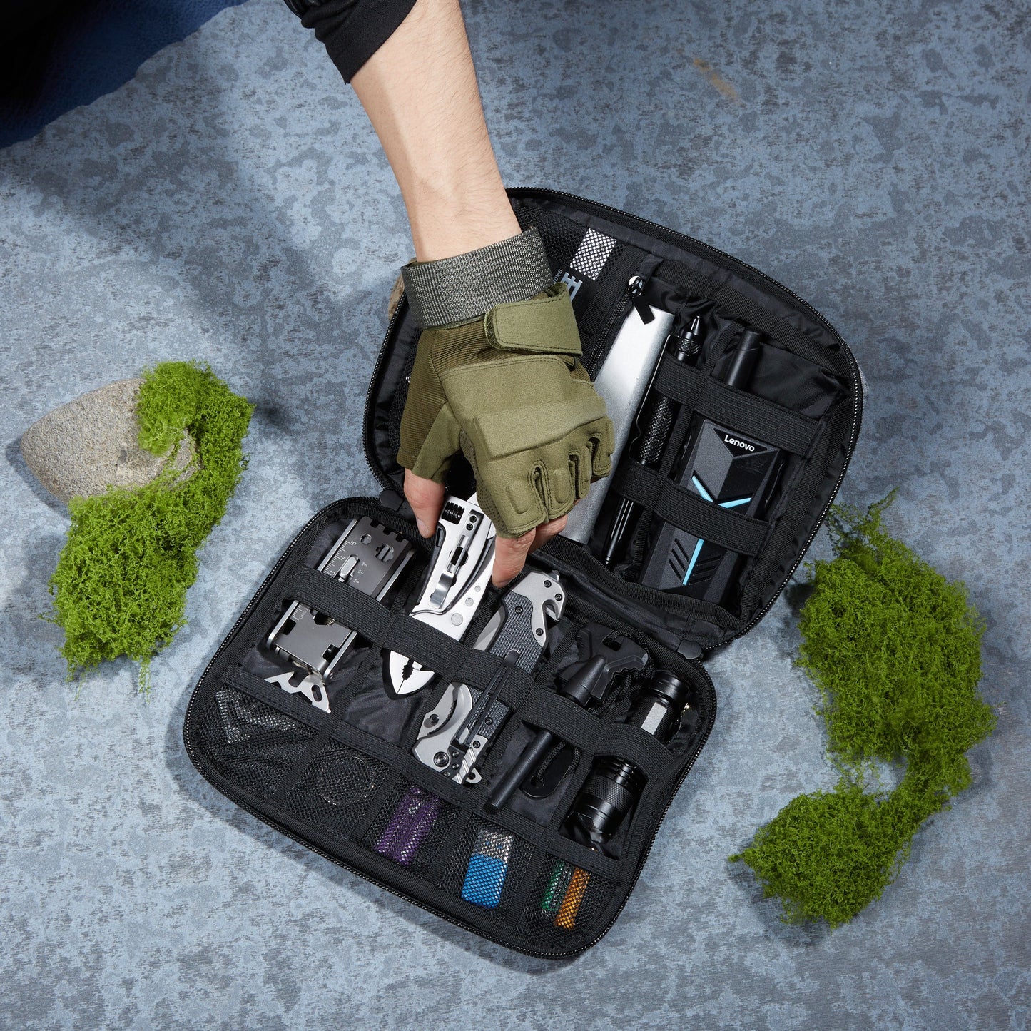 Grijze Tech Organizer – Waterdichte Kabeltas voor Reizen en Dagelijks Gebruik