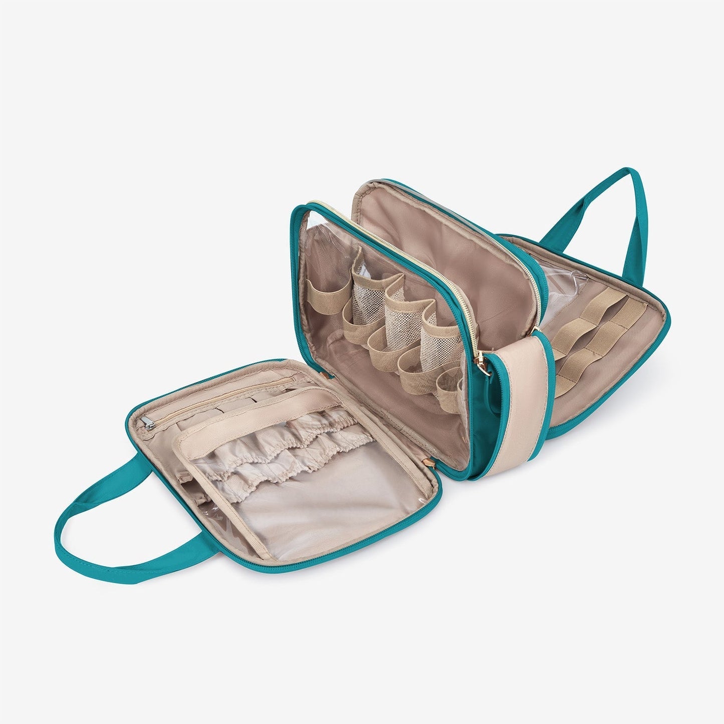 Luxe Toilettas & Make-up Organizer – Reistas met Flessenhouders & Meerdere Vakken – Roze