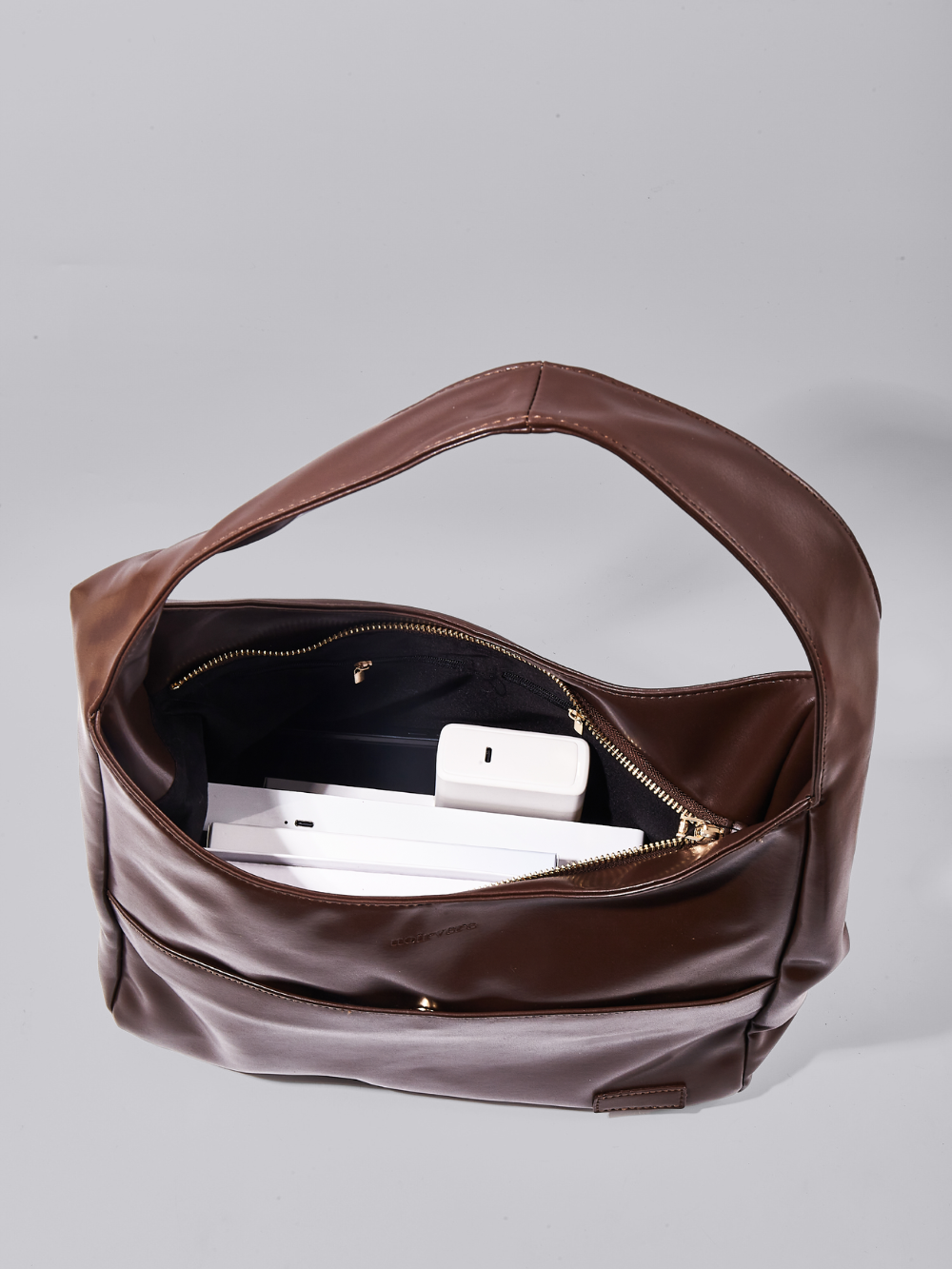 Minimalistische Hobo Schoudertas – Vegan Leer