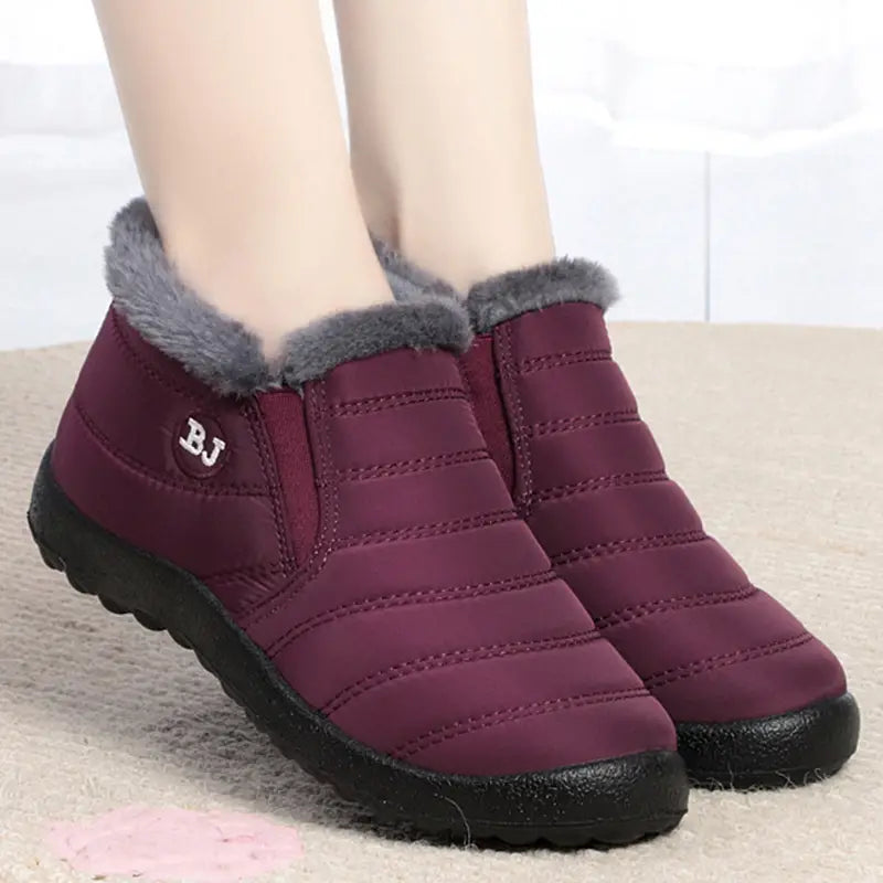 Warme Waterdichte Winterlaarzen – Antislip Sneeuwschoenen met Bontvoering