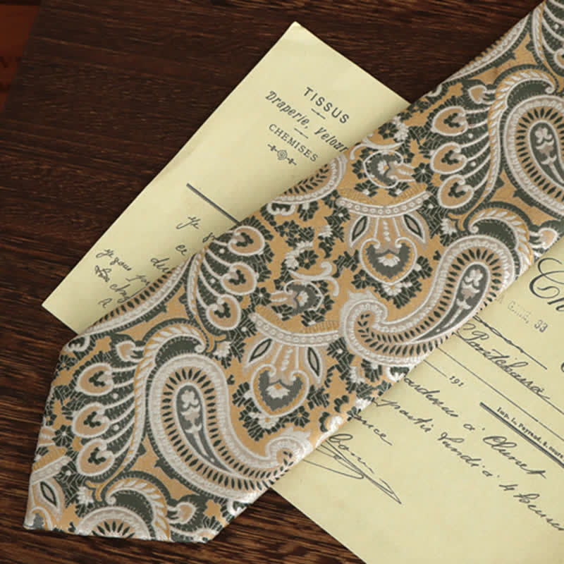 Luxe Paisley Stropdas met Pochet – Elegante Heren Set