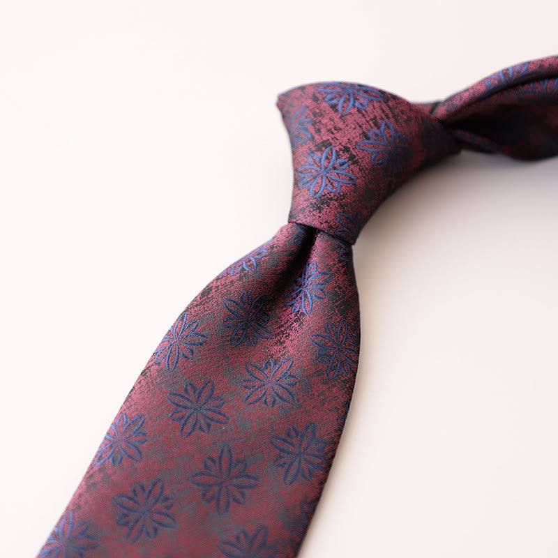 Jacquard Stropdas met Bloemenpatroon – Luxe Heren Accessoire