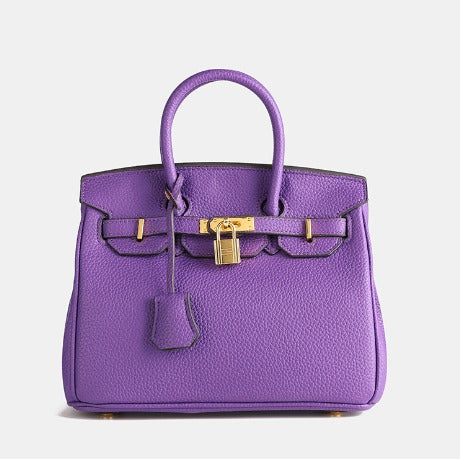 Handtas Dames – Luxe Leren Schoudertas met Slot en Stevige Structuur