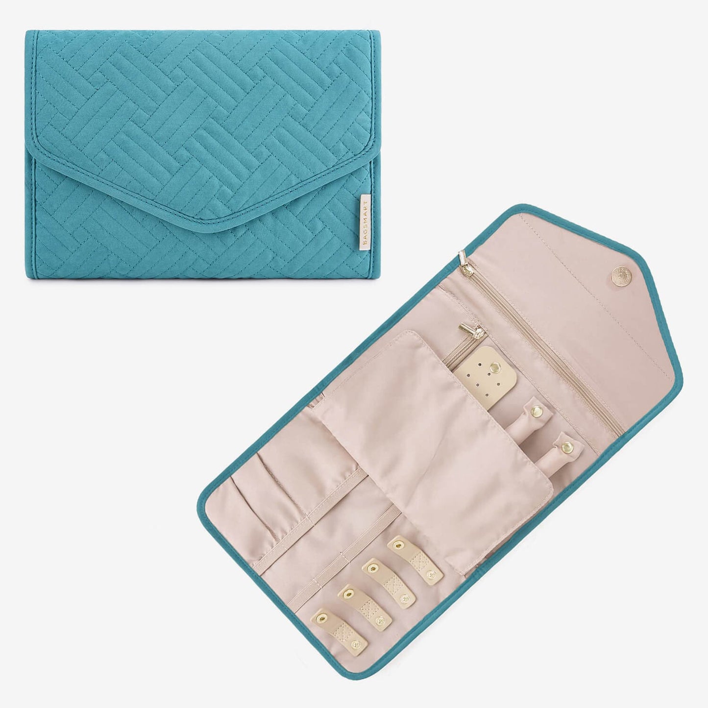 Turquoise Sieradentasje – Compacte Envelop Sieraden Organizer voor Reizen