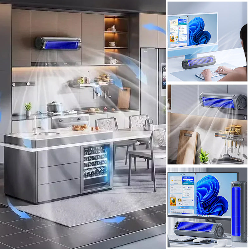 Draagbare Aircooler met LED – 2-in-1 Ventilator en Luchtreiniger voor Thuis en Kantoor