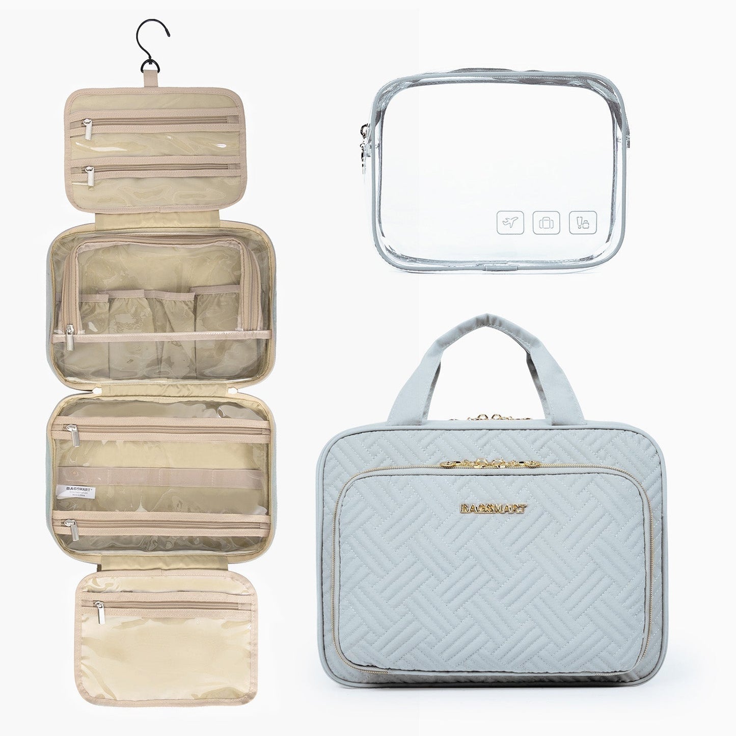Waterdichte Toilettas met Doorzichtige Reisset – Luxe Opberg- & Make-up Tas voor Reizen
