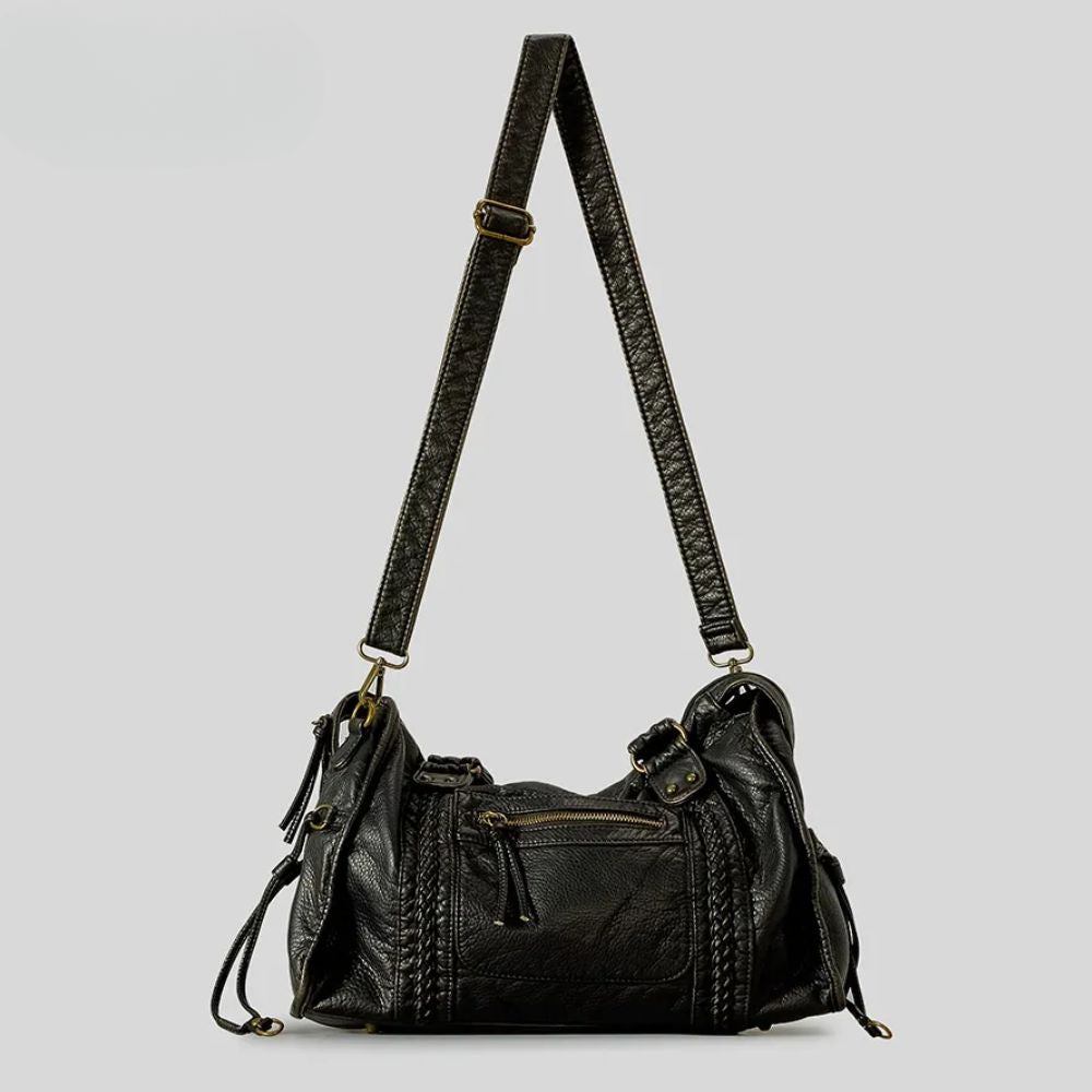 Zwarte Leren Handtas – Stoer & Stijlvol