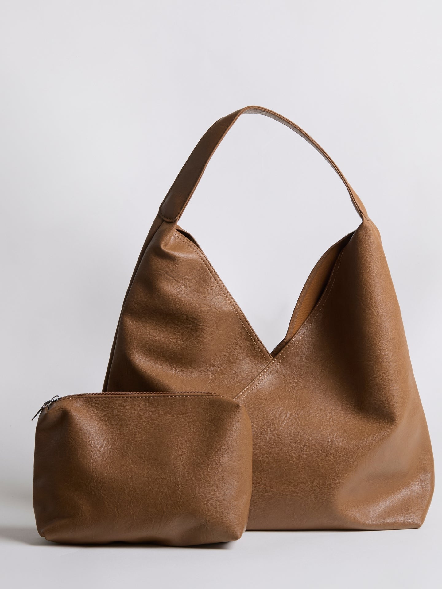 Liorra Vegan Leren Hobo Schoudertas Zwart – Ruim & Tijdloos