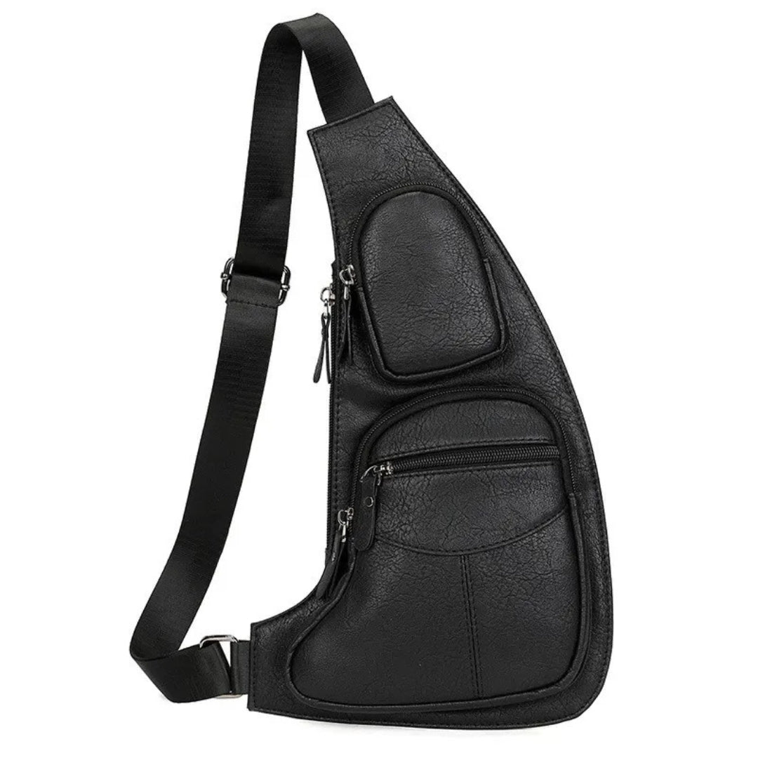 Crossbody Schoudertas voor Heren – Leren Sling Bag met Meerdere Vakken