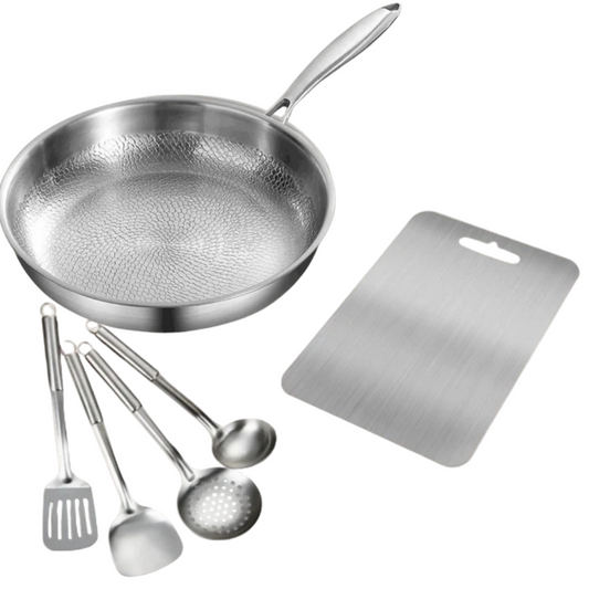 Titanium Pannenset Complete Set – Puur Titanium, Inductie Compatibel & PFAS-Vrij