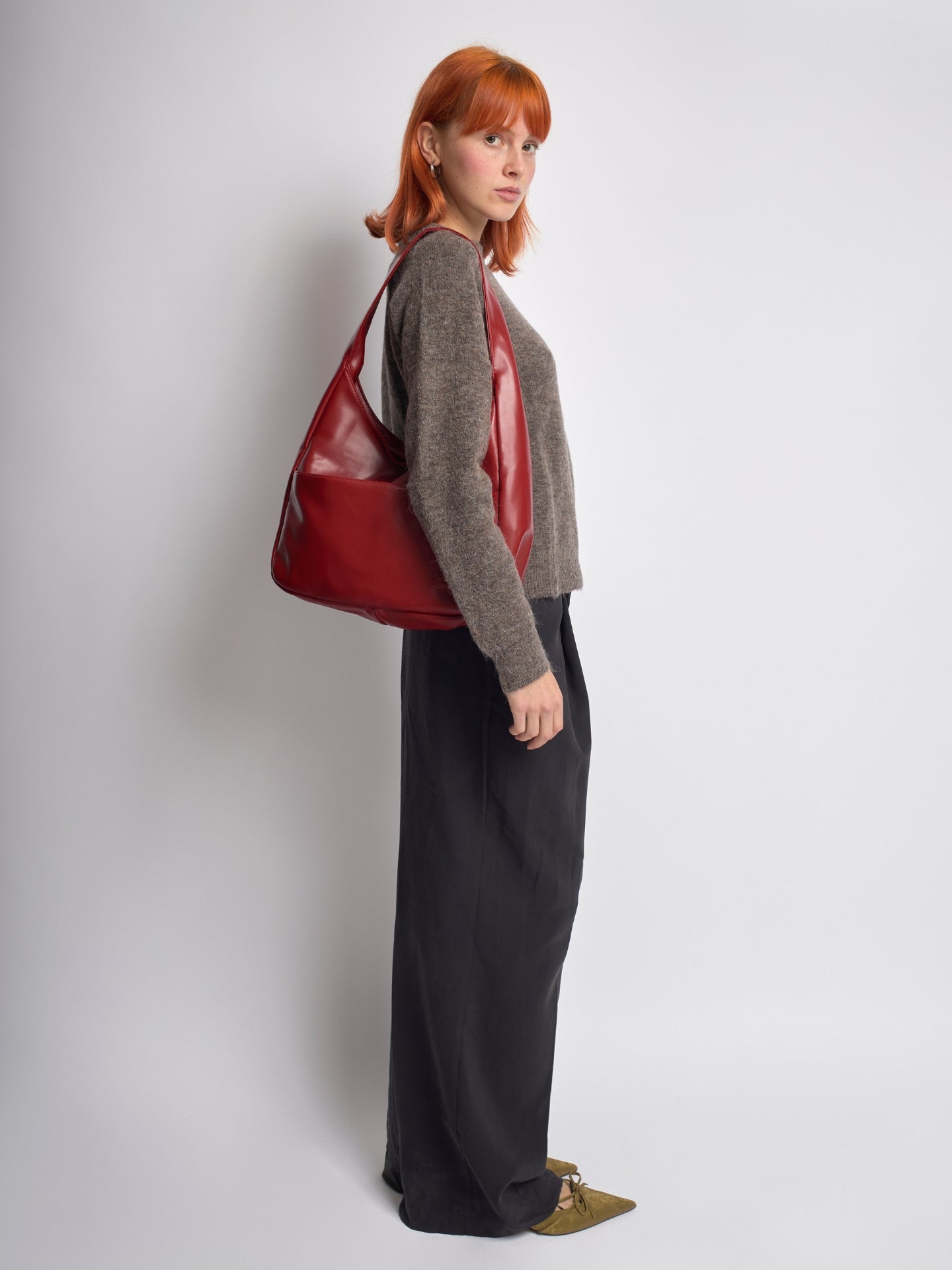 Minimalistische Hobo Schoudertas – Vegan Leer