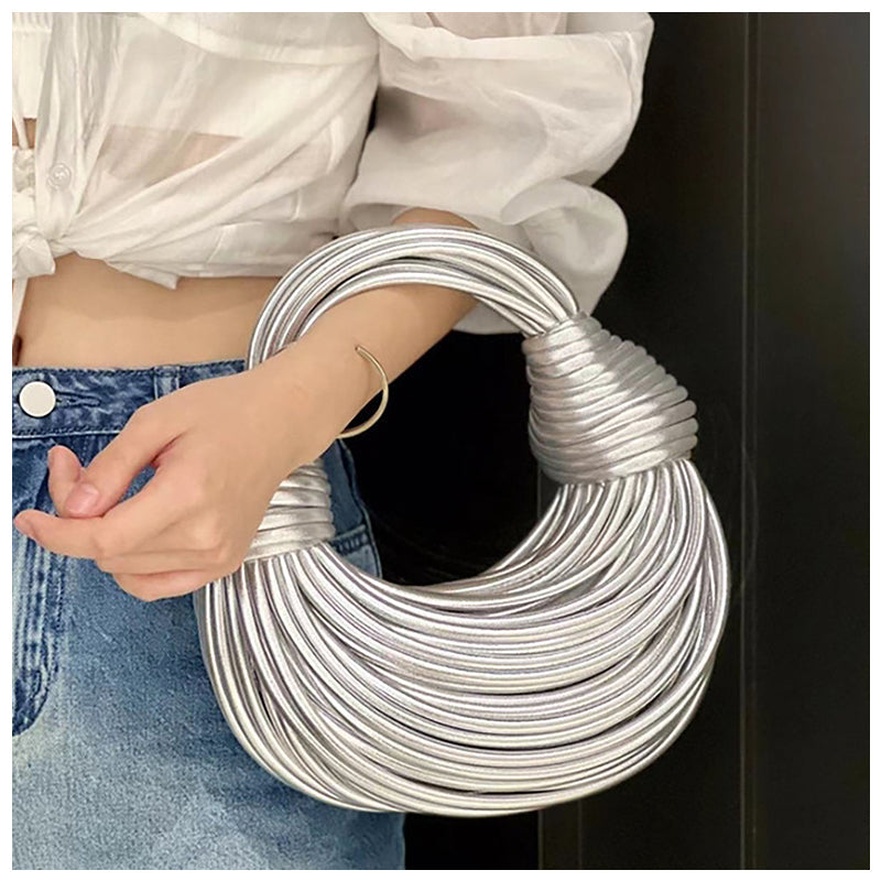 Unieke Halve Maan Handtas – Zwart, Vegan Leer, Trendy Design