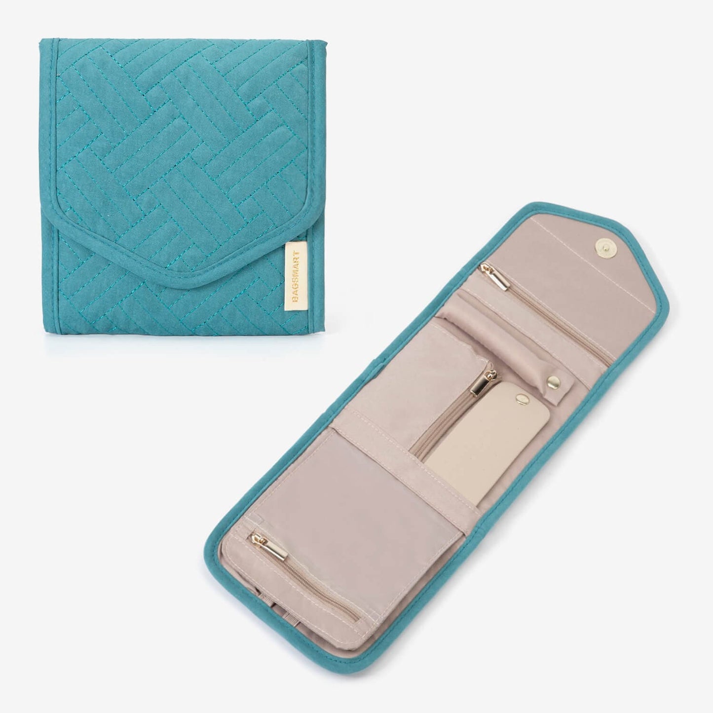 Turquoise Sieradentasje – Compacte Envelop Sieraden Organizer voor Reizen