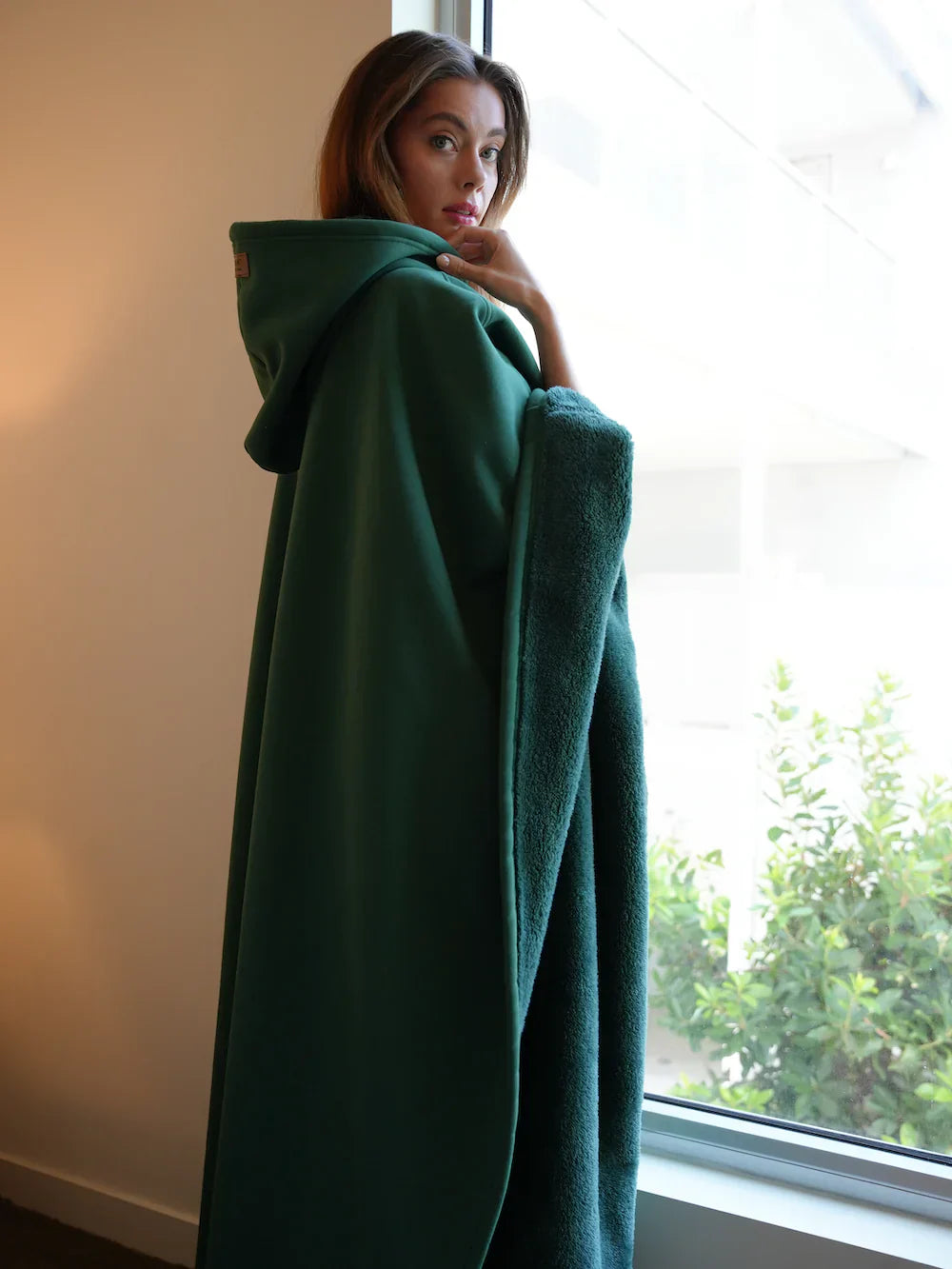 Draagbare Deken met Capuchon – Warme Fleece Poncho voor Thuis & Buiten