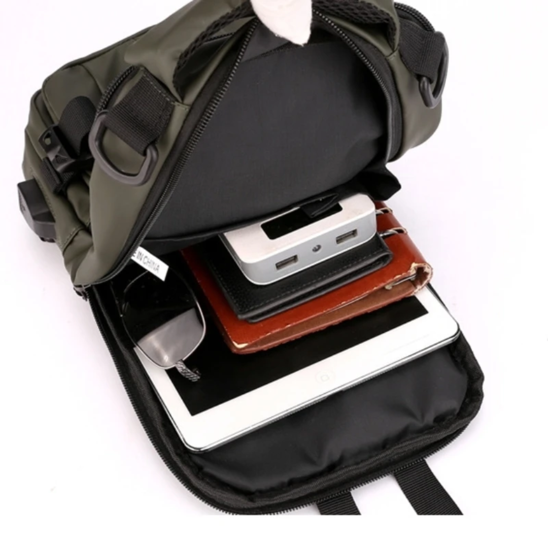 Waterdichte Crossbody Tas – Modern, Ruim & Handig met USB-aansluiting