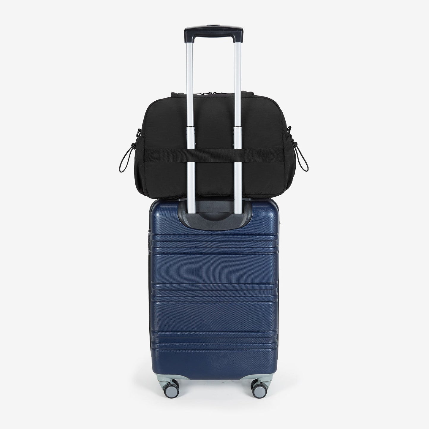 Zwarte Reistas voor Handbagage – Lichtgewicht & Waterafstotend met Trolley-strap & PVC-vak – Ideaal voor Reizen & Gym