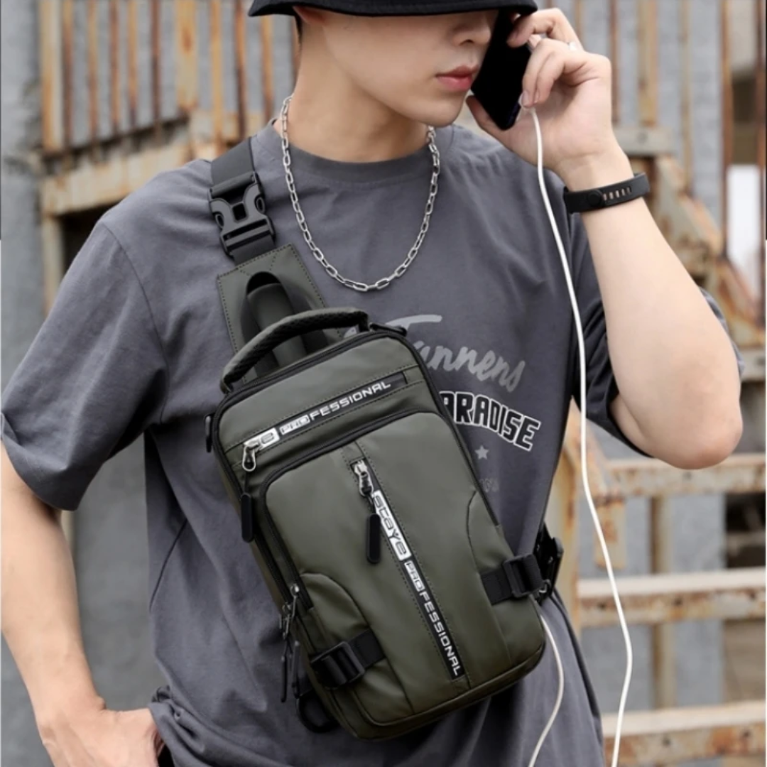 Waterdichte Crossbody Tas – Modern, Ruim & Handig met USB-aansluiting