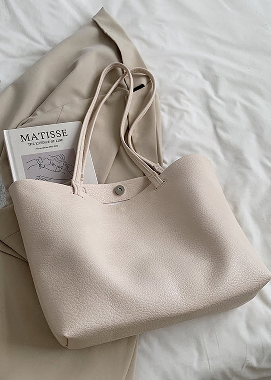 Soft Leather Tote – Ruime Leren Shopper voor Werk & Dagelijks Gebruik
