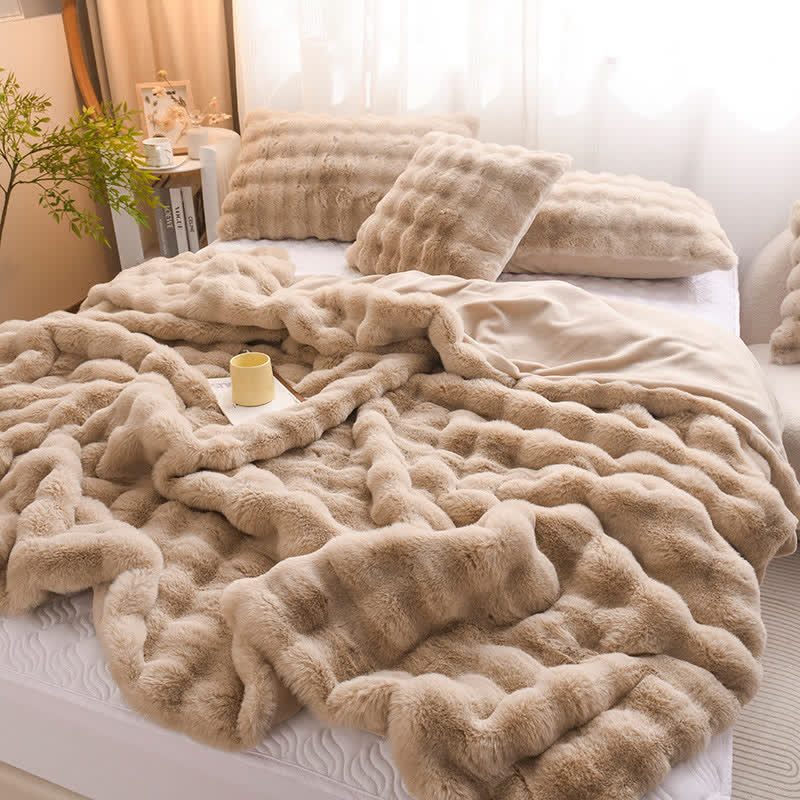 Solid Color Plush Throw Blanket – Luxe Zachte Fleece Deken voor Woonkamer & Slaapkamer