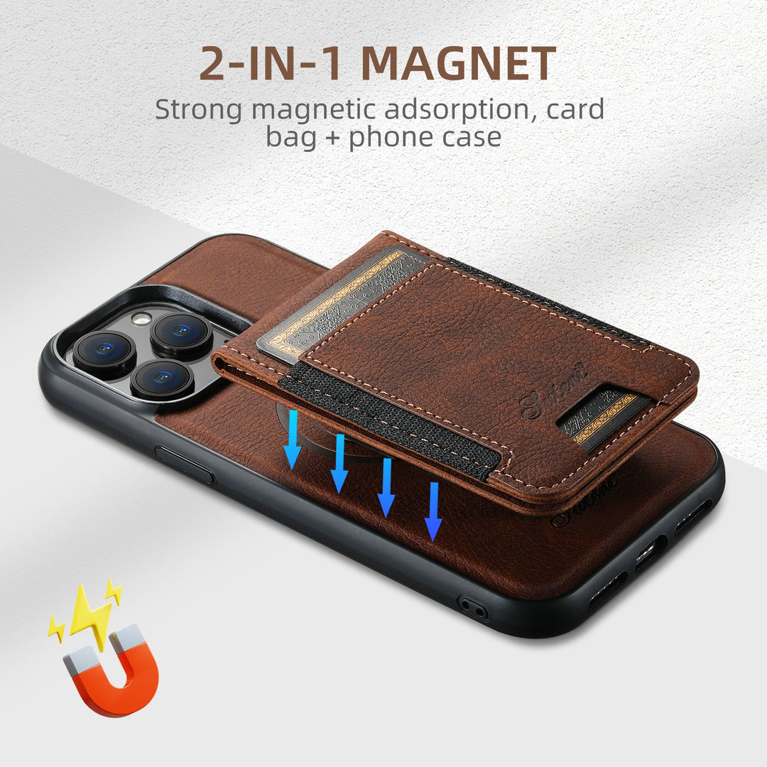 Leren iPhone Hoesje met MagSafe & Kaarthouder – 2-in-1 Wallet Case