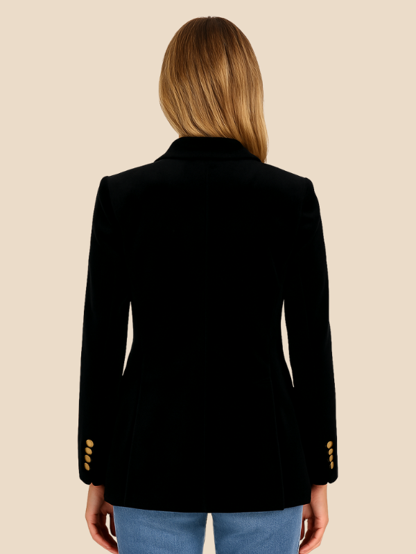 Delilah Velvet Blazer Dames | Luxe Fluwelen Blazer met Gouden Knopen | Elegant & Tijdloos
