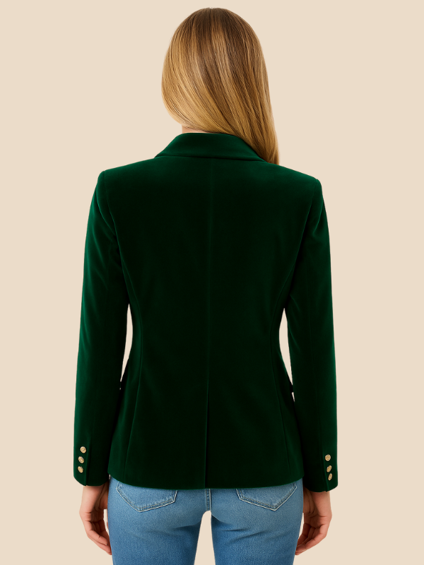 Delilah Velvet Blazer Dames | Luxe Fluwelen Blazer met Gouden Knopen | Elegant & Tijdloos
