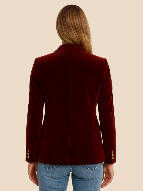 Delilah Velvet Blazer Dames | Luxe Fluwelen Blazer met Gouden Knopen | Elegant & Tijdloos