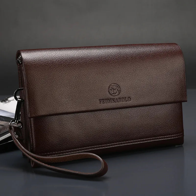 Leren Pols Portemonnee voor Heren – Multifunctionele Clutch met Ritsvakken