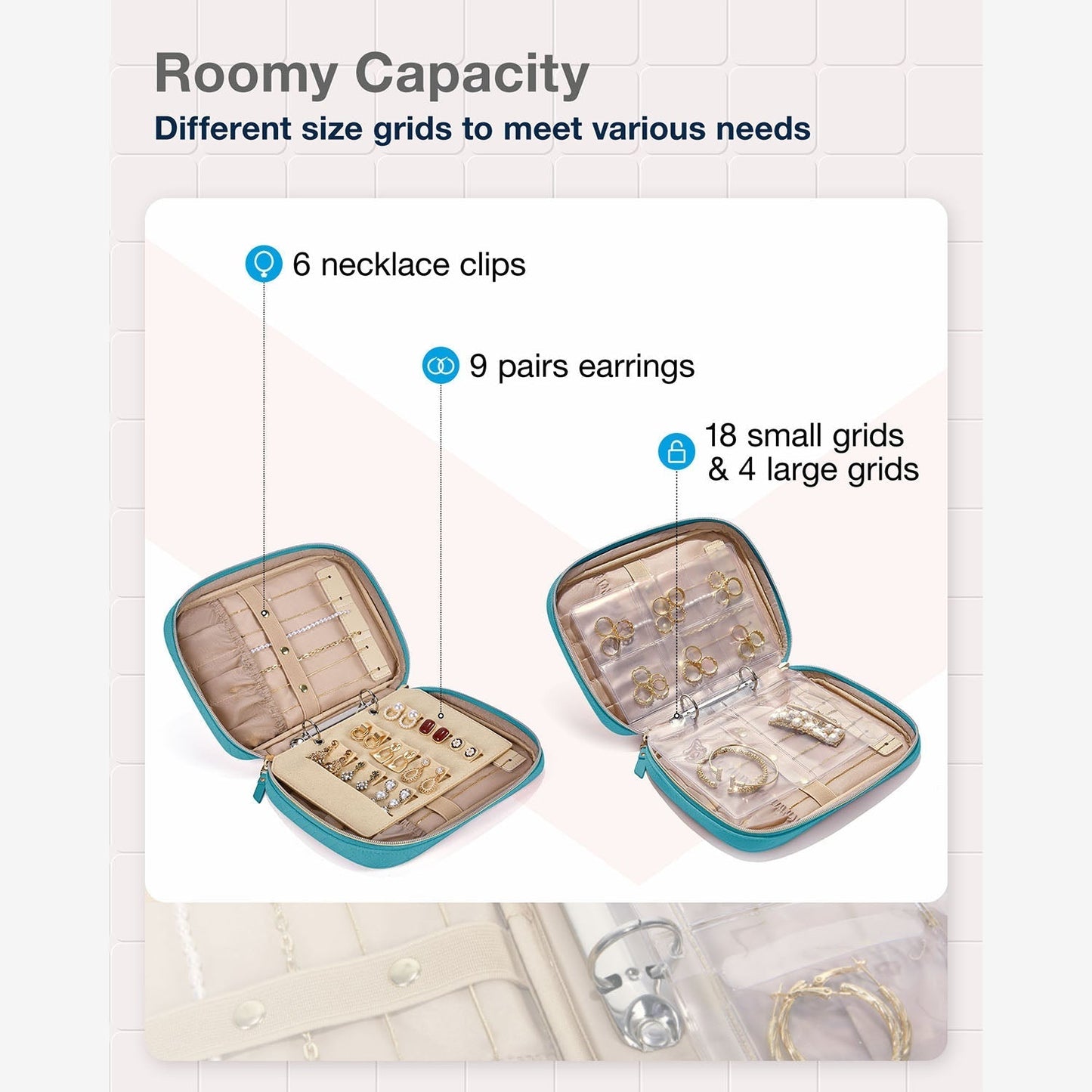 Luxe Sieradendoos voor Reizen – Compacte Organizer voor Ringen, Kettingen & Oorbellen