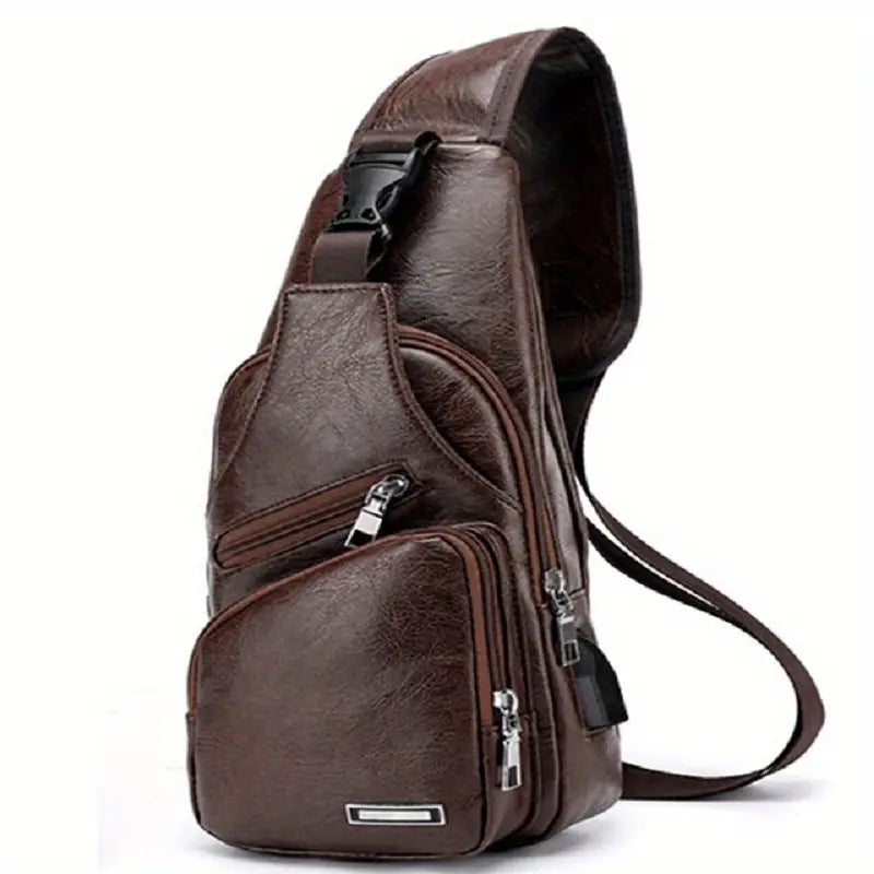 Anti-Theft Crossbody Tas voor Heren | USB Oplaadpoort & Veilige Stijl
