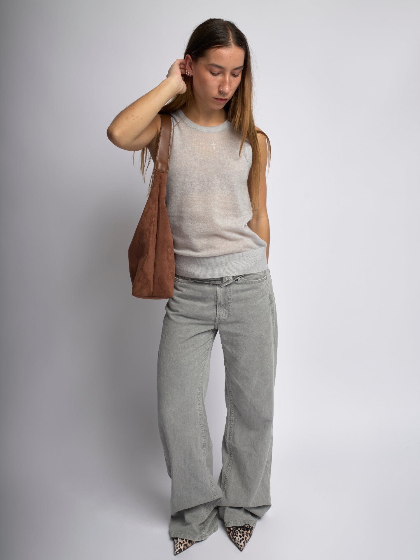 Zwarte Suède Schoudertas – Minimalistisch & Ruim Design