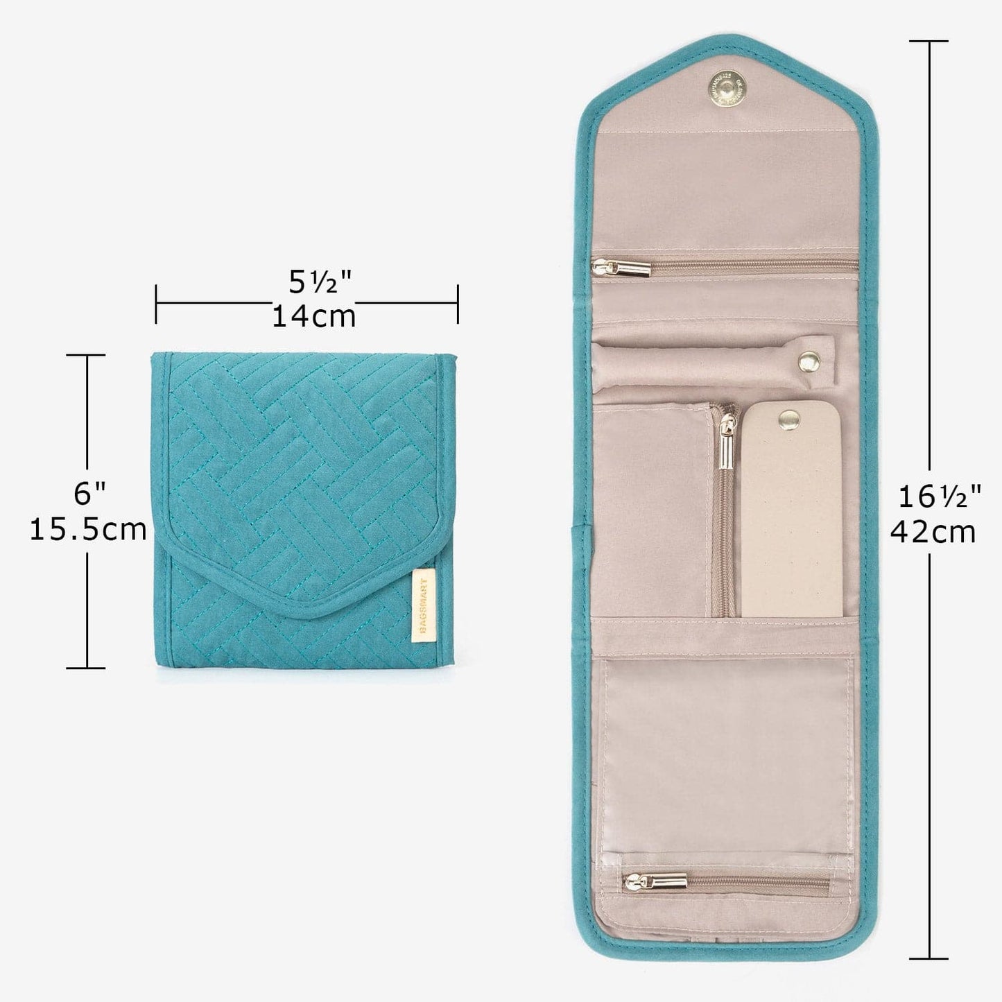 Turquoise Sieradentasje – Compacte Envelop Sieraden Organizer voor Reizen