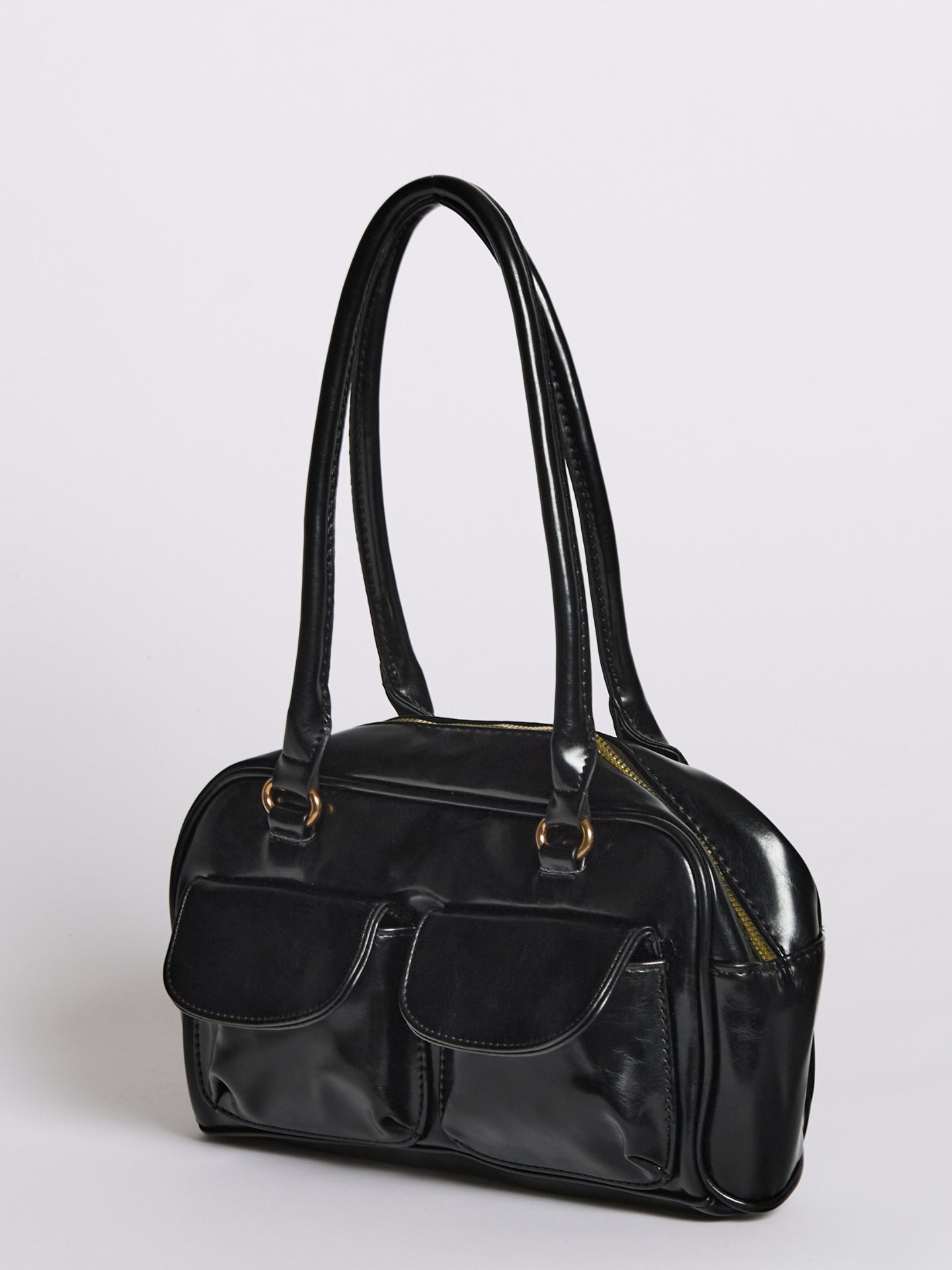 Liorra Vegan Leren Handtas Zwart met Dubbele Vakken – Elegant & Functioneel