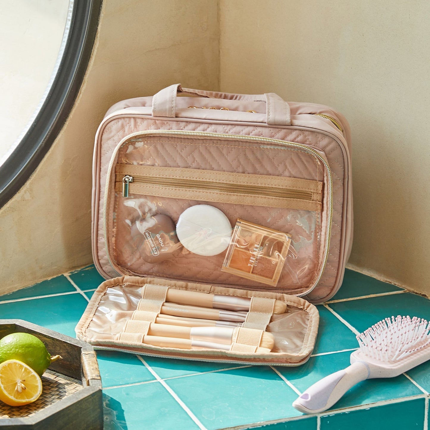 Waterdichte Toilettas met Doorzichtige Reisset – Luxe Opberg- & Make-up Tas voor Reizen