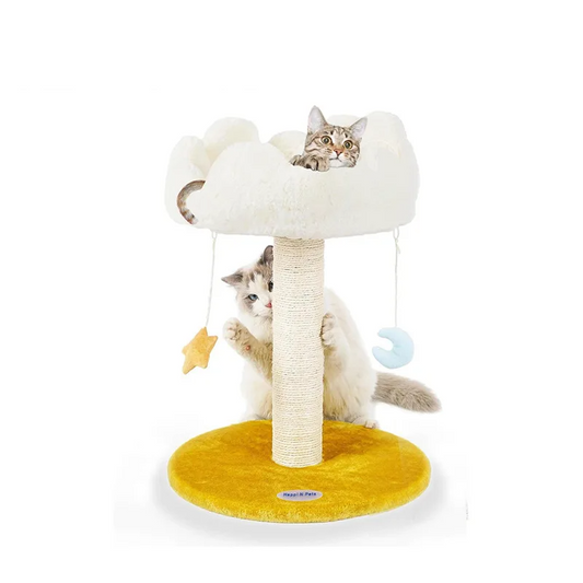 Kattenkrabpaal met Bedje – Krabpaal met Speelgoed en Zachte Ligplek