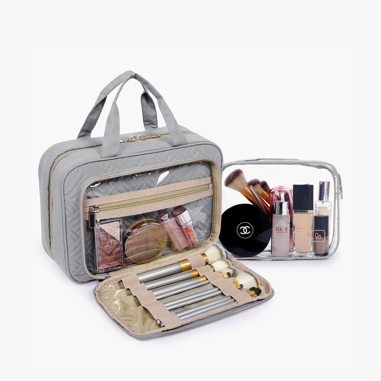 Waterdichte Toilettas met Doorzichtige Reisset – Luxe Opberg- & Make-up Tas voor Reizen