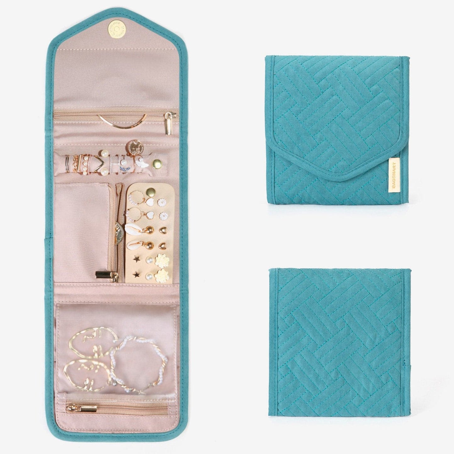 Turquoise Sieradentasje – Compacte Envelop Sieraden Organizer voor Reizen