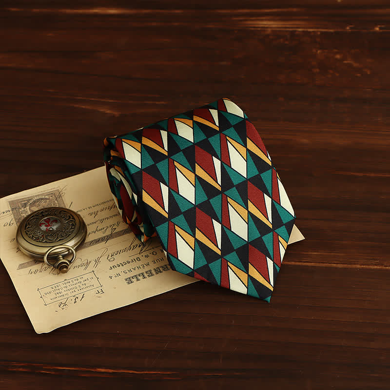 Geometrische Stropdas – Luxe Heren Das met Retro Patroon