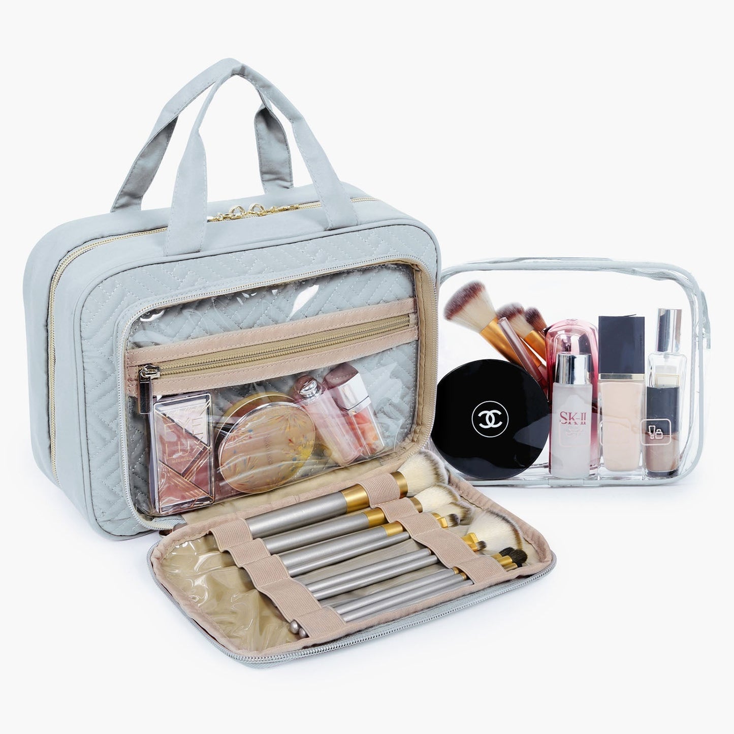 Waterdichte Toilettas met Doorzichtige Reisset – Luxe Opberg- & Make-up Tas voor Reizen