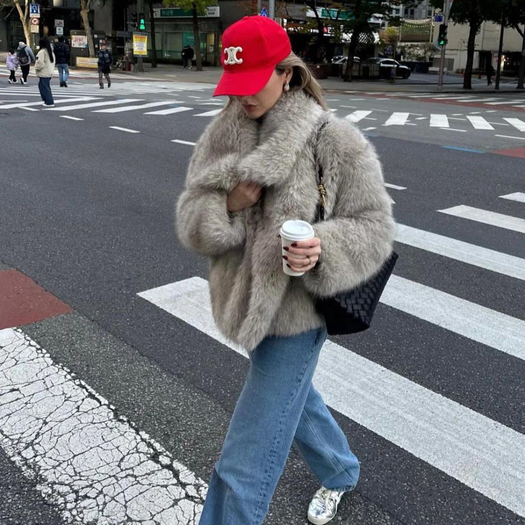 Dames Faux Fur Jas – Elegante Warme Winterjas met Luxe Look